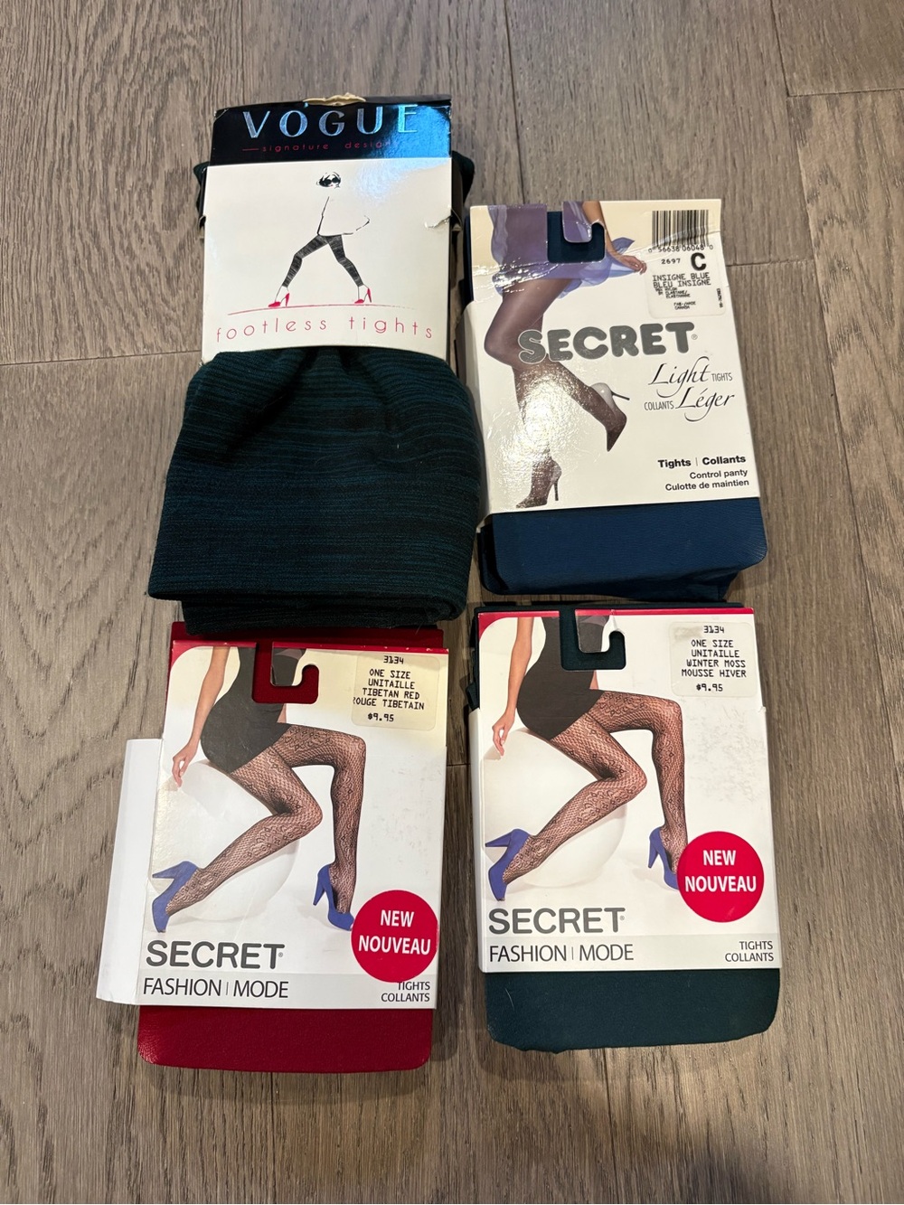 Vogue Footless Tights & Secret Fashion Tights - Assortment of colours.